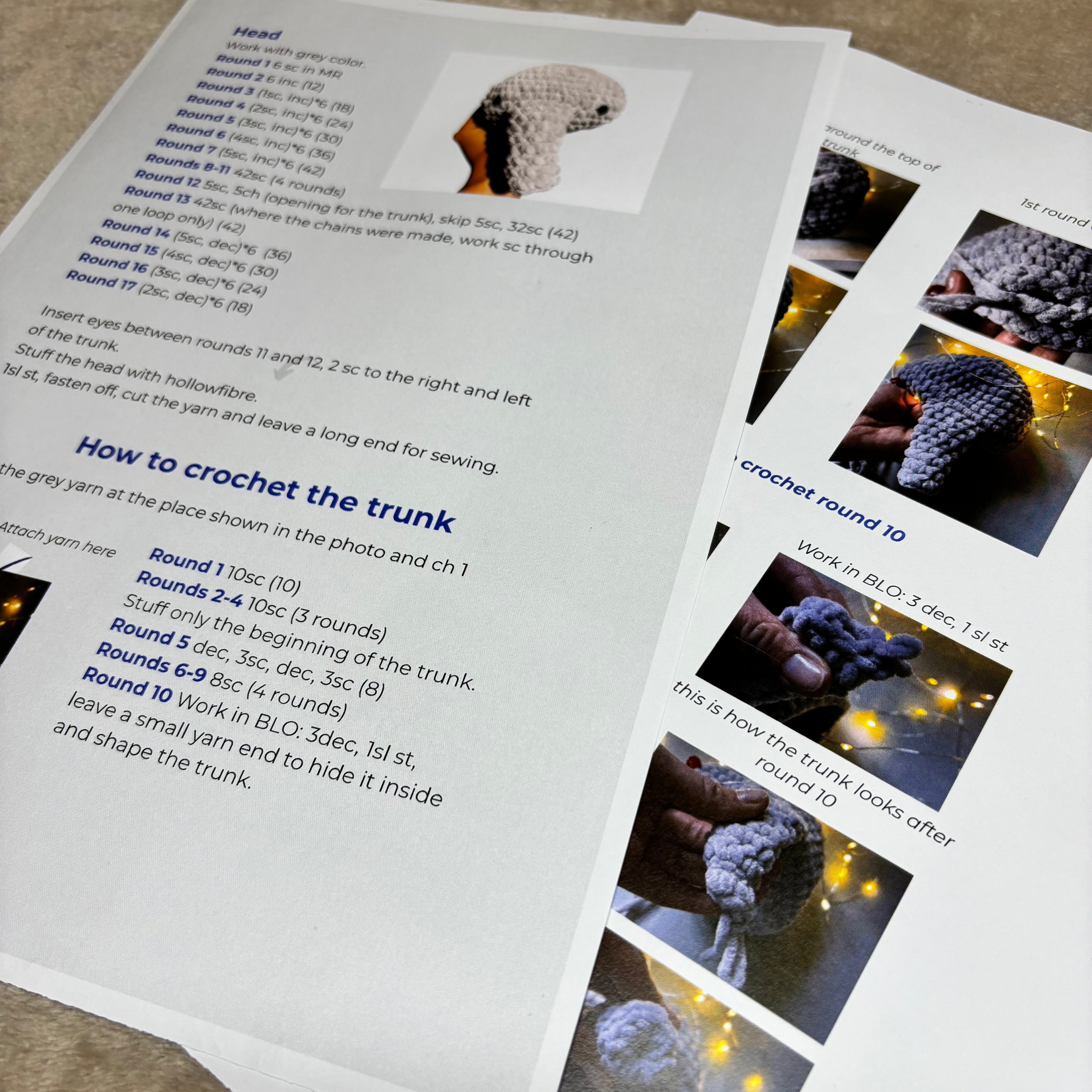 Baby Elephant Amigurumi Patter